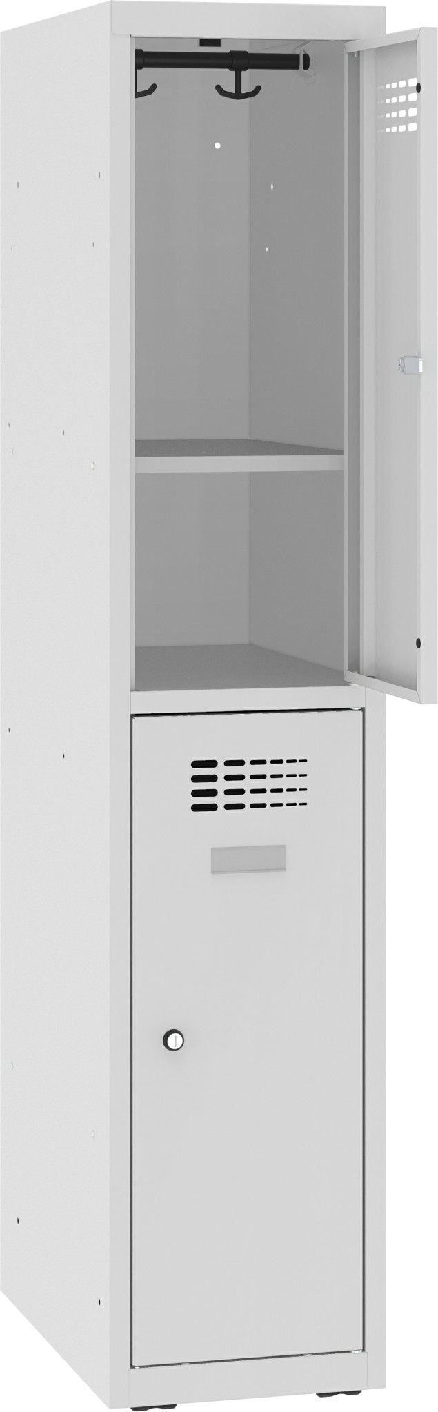 Bild von Garderobenschrank, Breite 300 mm 1 Abteil mit 2 Fächer übereinander, MSUS 312 S Z