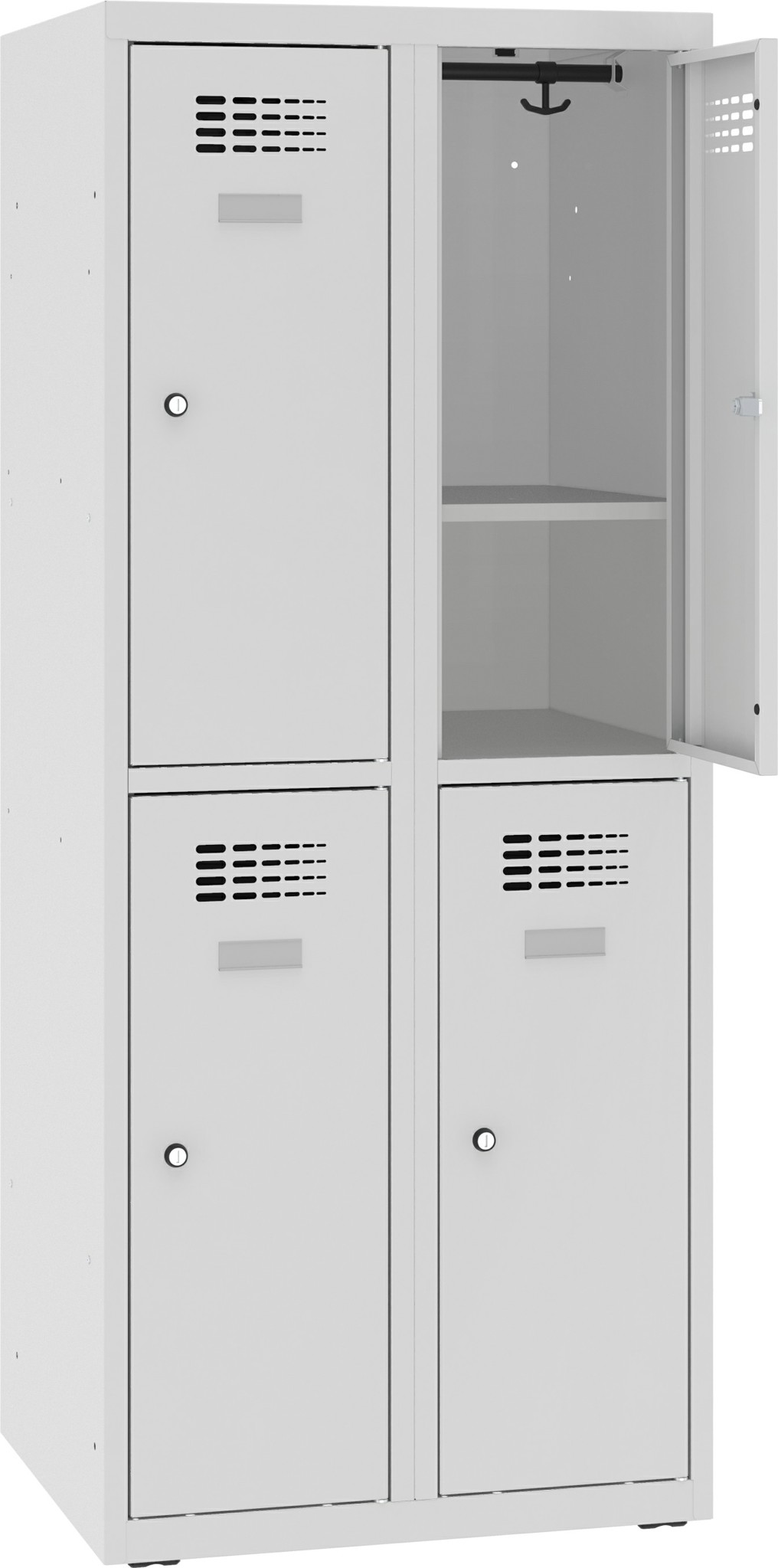 Bild von Garderobenschrank, Breite 600 mm 2 Abteile mit 2 Fächer übereinander, MSUS 322 S Z