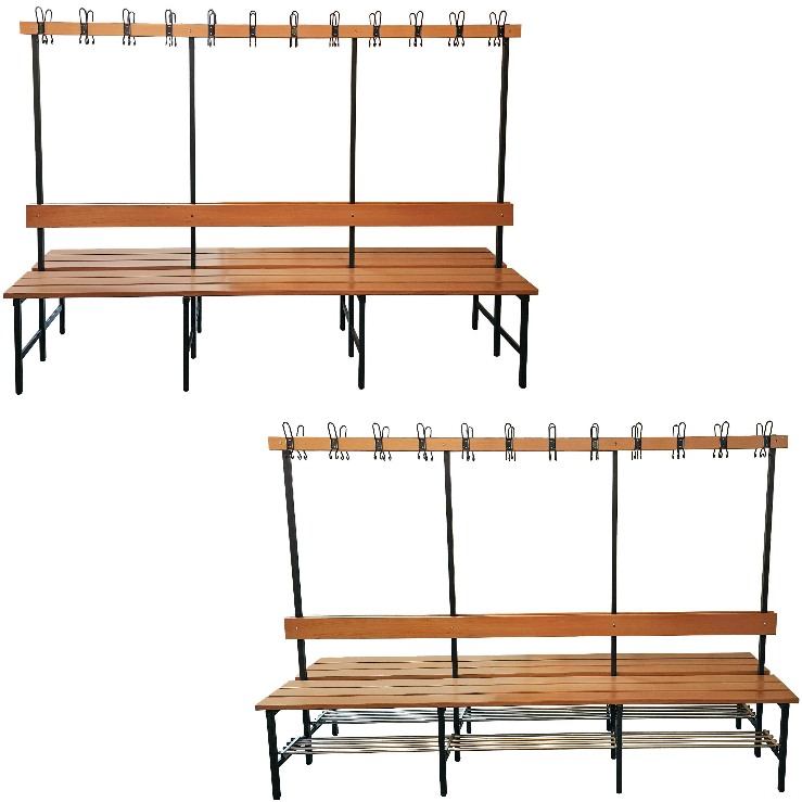 Bild von Doppelseitige Sitzbank Länge 2500 mm, Tiefe 780 mm