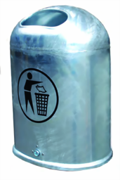 Bild von Wand-Abfallbehälter mit Bodenentleerung, Inhalt 45 Liter, verzinkt + pulverbeschichtet, zur Wandbefestigung
