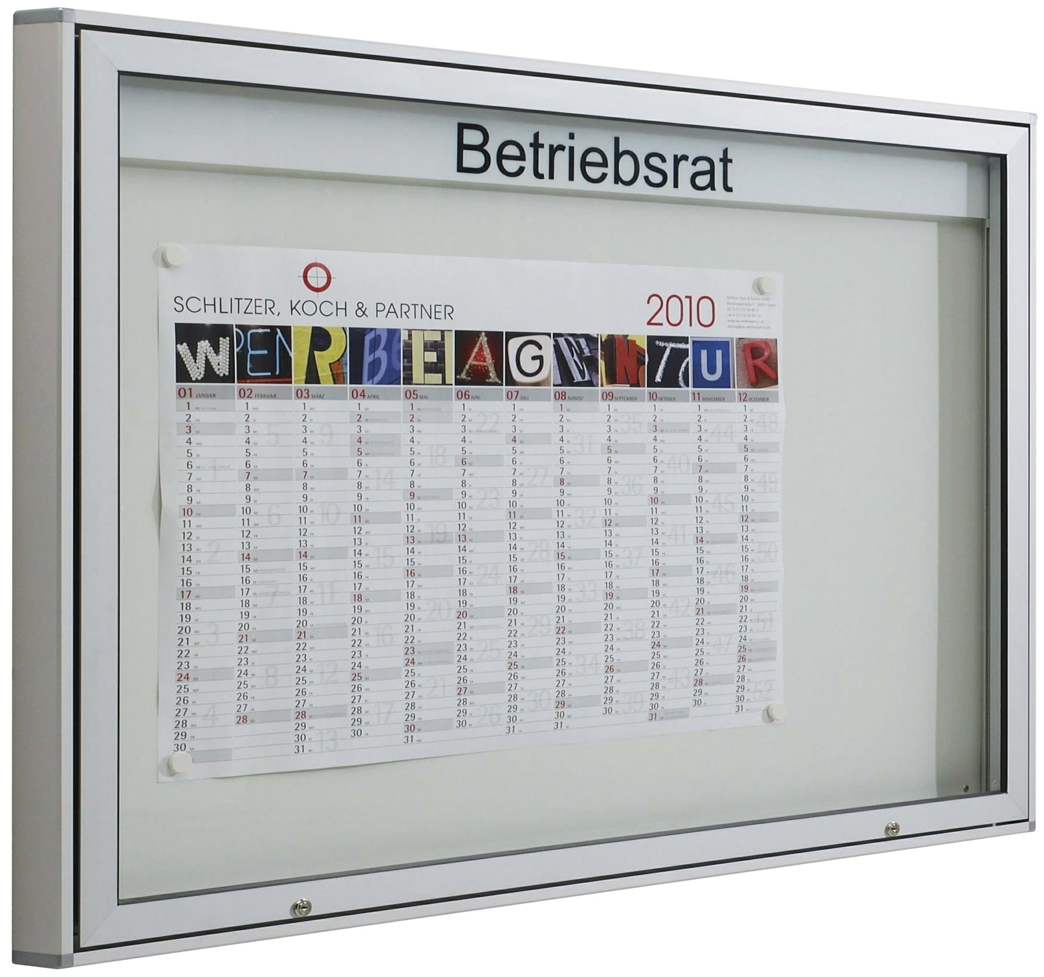 Bild von Schaukasten für 27 x A4-Seiten, 2000x1010x55 mm BxHxT
