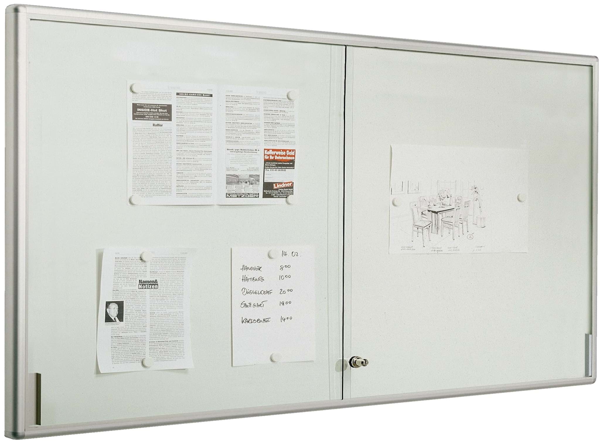 Bild von Schaukasten für 27 x A4-Seiten, 1970x970x50 mm BxHxT