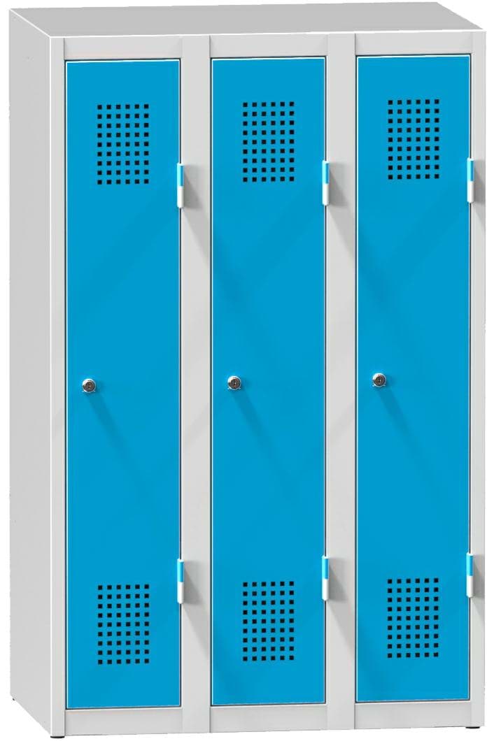 Bild von Garderobenschrank, 3 Abteile mit 300 mm Abteilbreite, Höhe 1200 mm