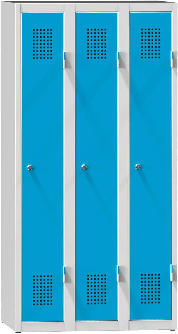 Bild von Garderobenschrank, 3 Abteile mit 300 mm Abteilbreite, Höhe 1500 mm