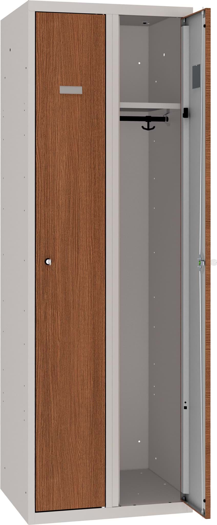 Bild von Garderobenschrank mit Nussbaumlaminat, 2 Abteile mit 300 mm Abteilbreite, SUM 320 W, 1 pkt