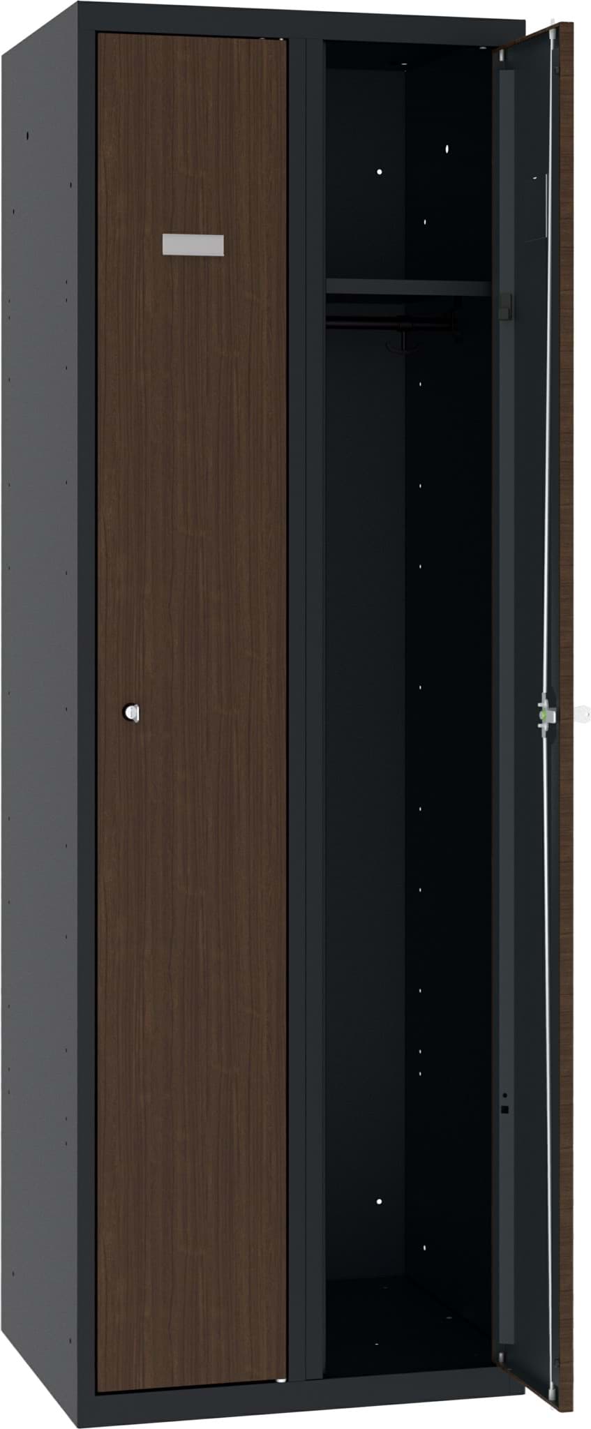 Bild von Garderobenschrank mit Teaklaminat, 2 Abteile mit 300 mm Abteilbreite, SUM 320 W, 1 pkt