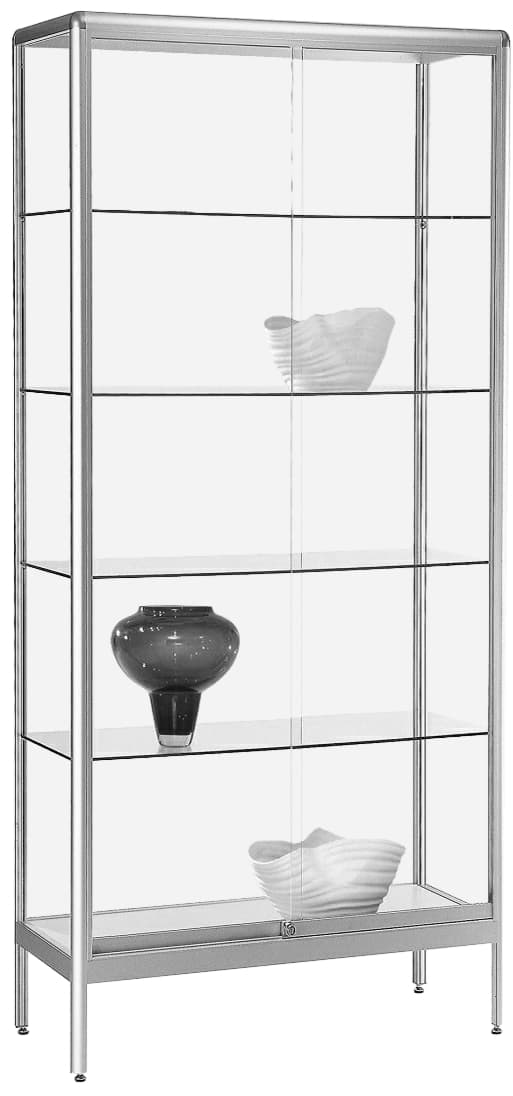 Bild von Standvitrine 1950x800x500 mm HxBxT mit 5-seitiger ESG-Verglasung, eckige Profile