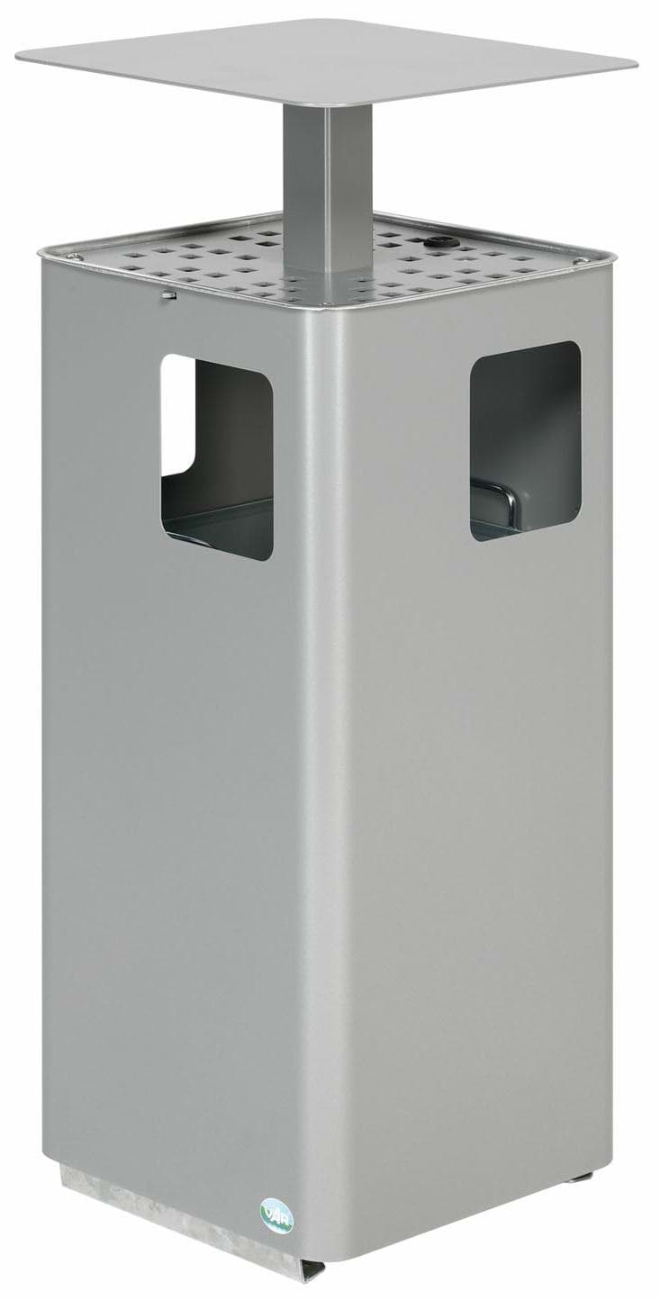 Bild von Abfallsammler-Ascher-Kombination E14 mit Dach - Silber