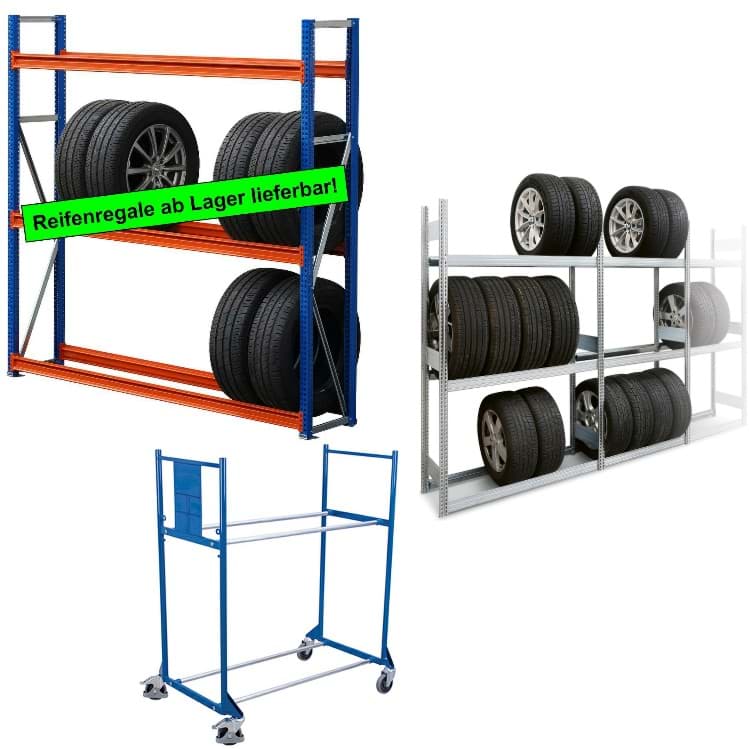 Bild für Kategorie Reifen-/Pneuregale und Reifenwagen