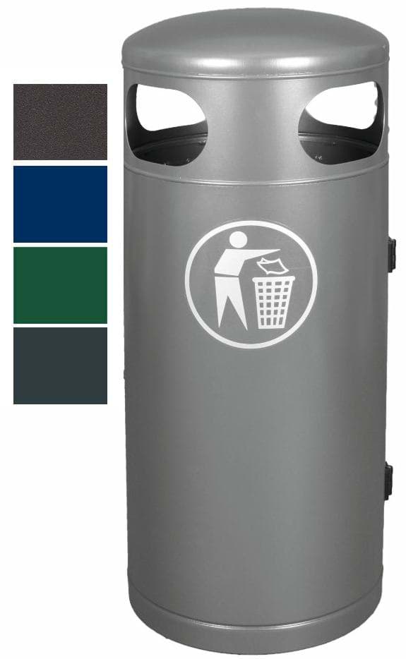 Bild von Stand-Abfallbehälter, Inhalt 60 Liter, feuerverzinkt + pulverbeschichtet, zum aufdübeln