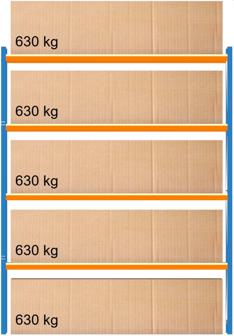 Bild von Weitspann-Grundregal, 3000x2315x400 mm HxLxT, Holzfachebenen