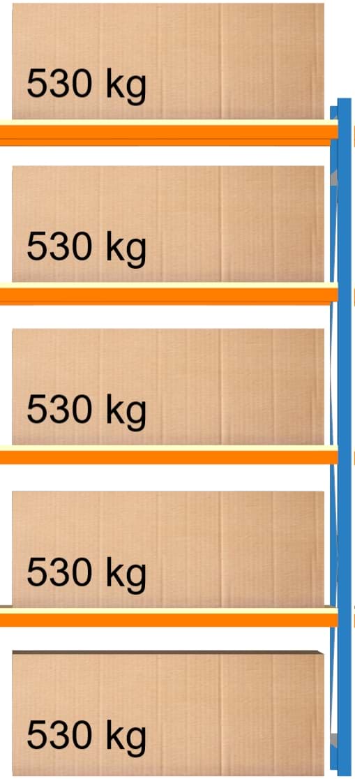 Bild von Weitspann-Anbauregal, 2500x1250x600 mm HxLxT