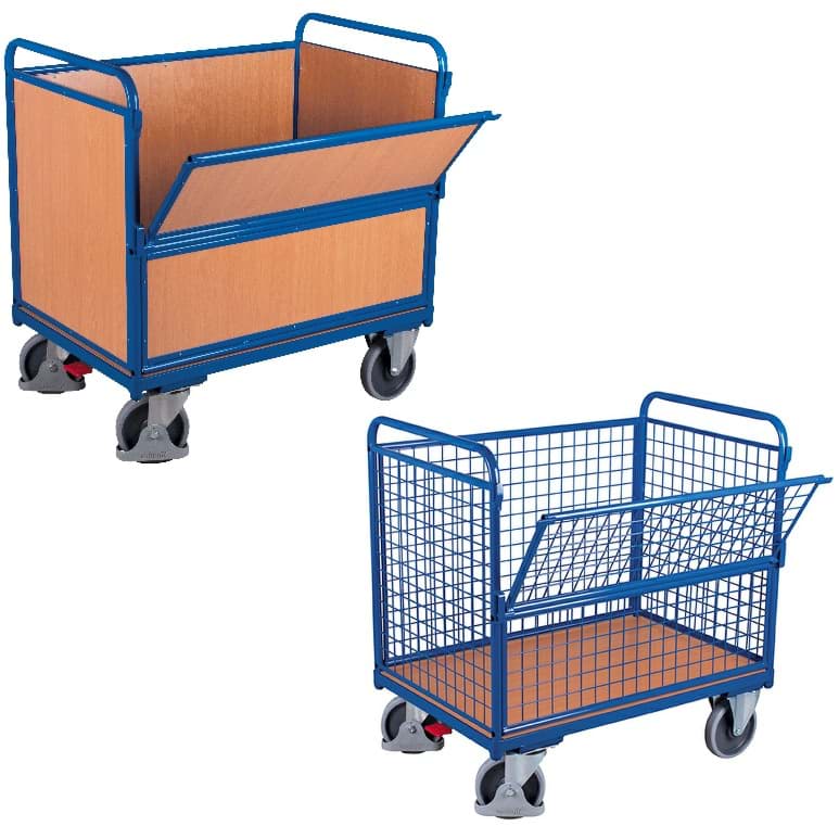 Bild von Kastenwagen Holz-/Gitterwände 1260 x 815 x 1095 mm BxTxH