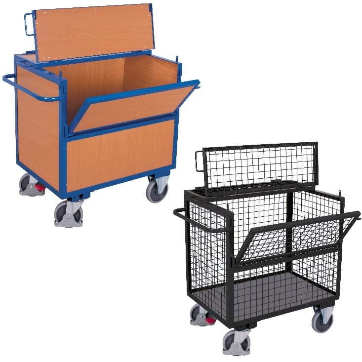 Bild von Kastenwagen Holz-/Gitterwände 1130 x 730 x 1150 mm BxTxH