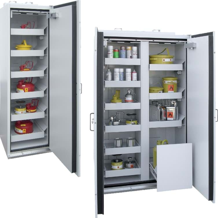 Sicherheits-/ Gefahrstoffschränke (Typ 90) mit ausziehbaren Wannen