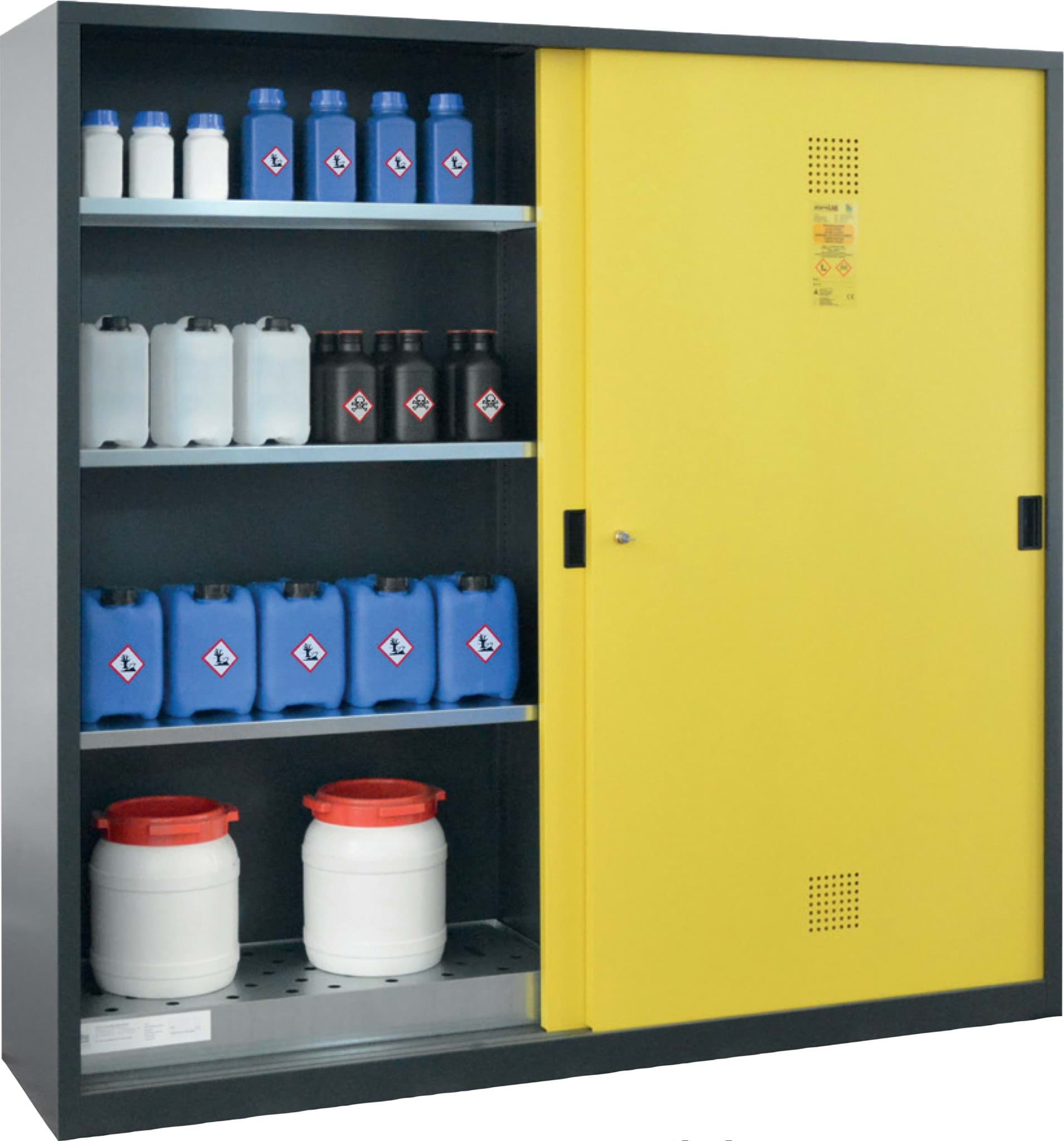 Gefahrenstoff-/Umweltschrank 1950 x 2000 x 500 mm HxBxT mit Schiebetüren