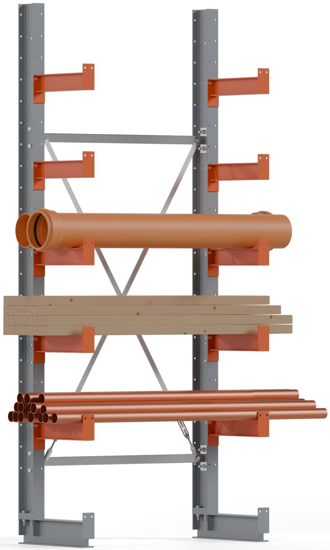 Kragarmregal Grundregal, einseitig, 2500x1000mm HxB