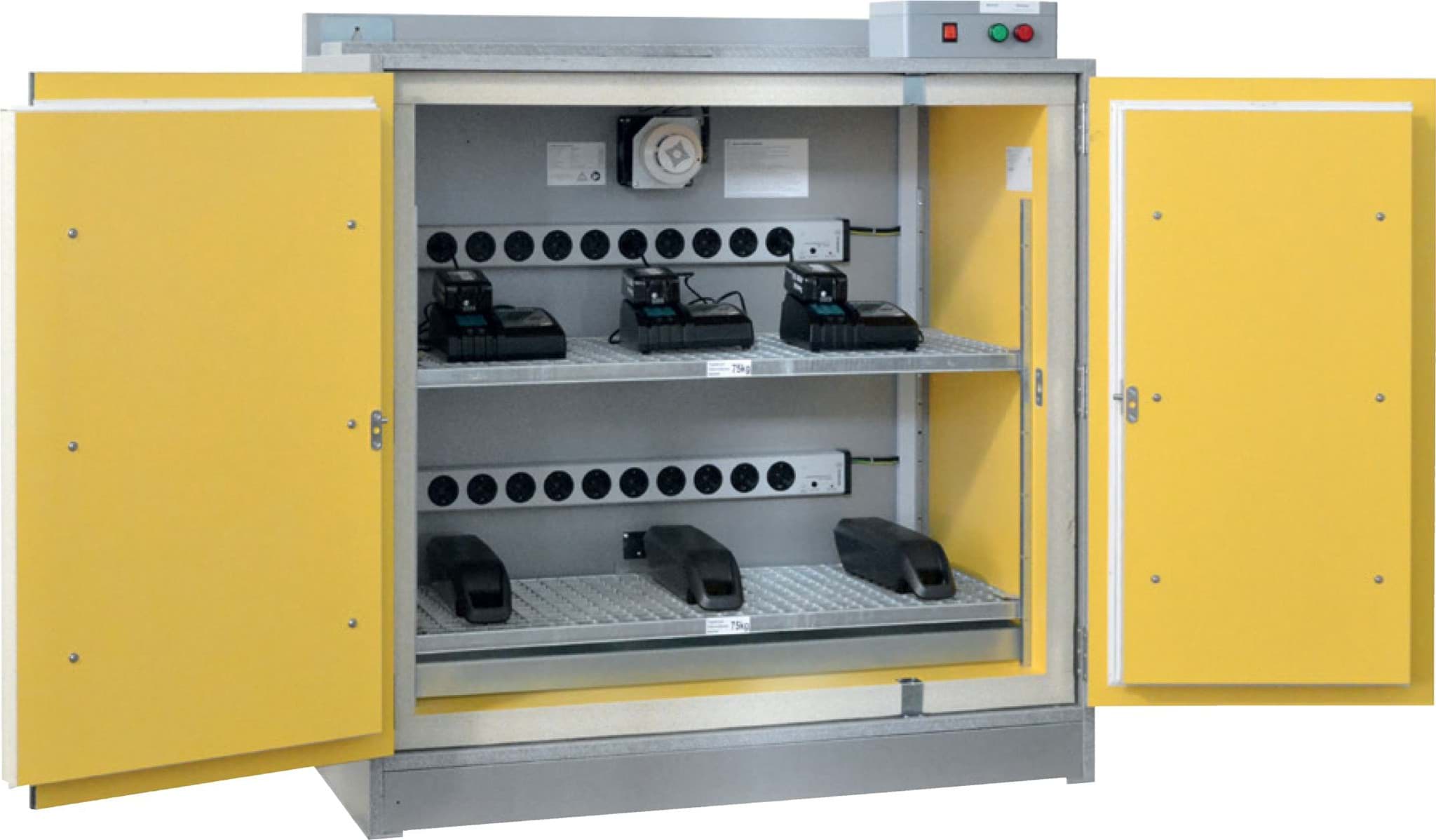 Akku-Schrank LI-ION BASIC 90 Minuten mit 2 Stromleisten