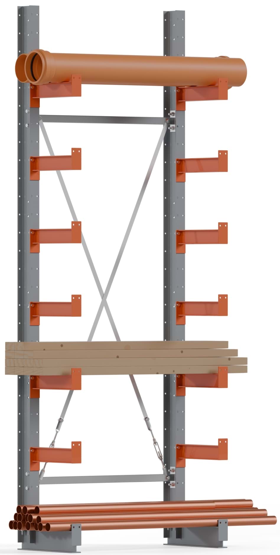 Kragarmregal Grundregal, einseitig, 3000x1000mm HxB