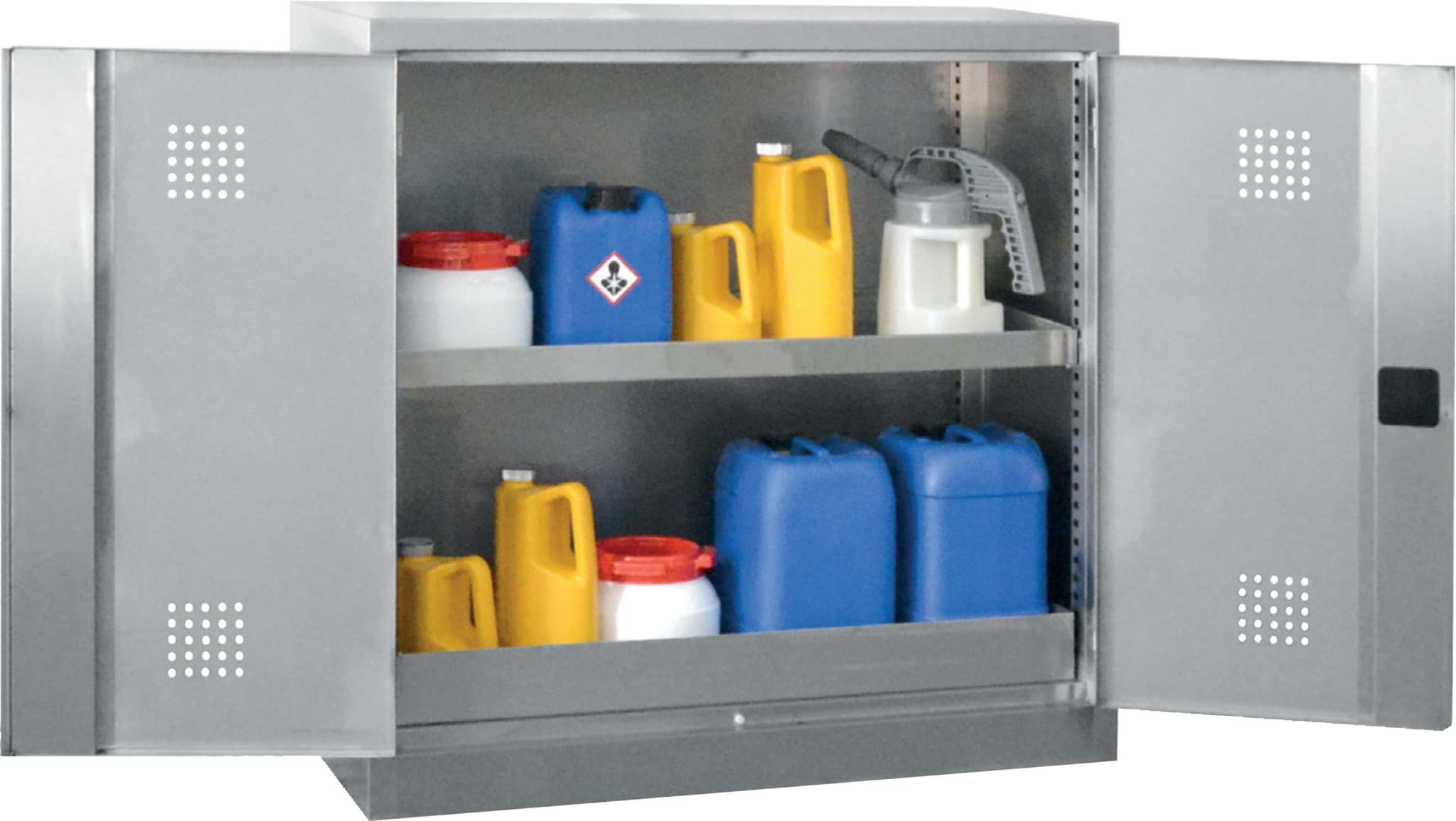 Gefahrenstoff-/Umweltschrank Edelstahl 1000 x 1000 x 500 mm HxBxT