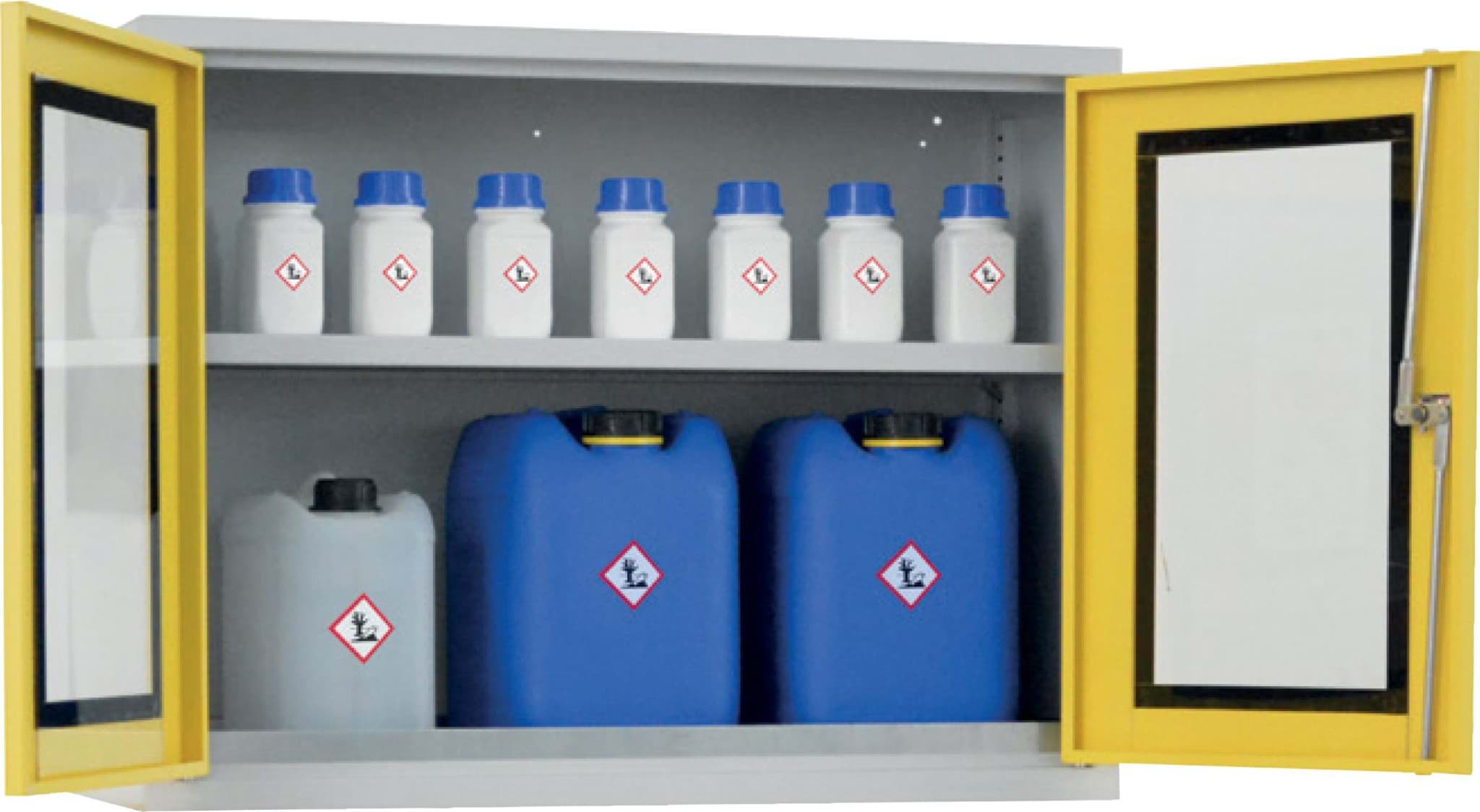 Gefahrenstoff-/Umweltschrank Hängeschrank mit Plexiglastüren 600 x 800 x 300 mm HxBxT