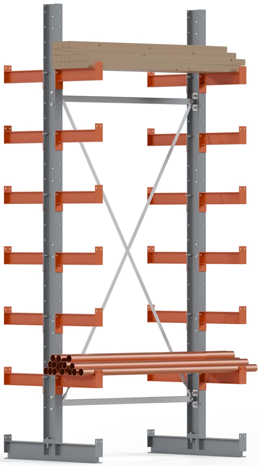 Kragarmregal Grundregal, doppelseitig, 3000x1280mm HxB