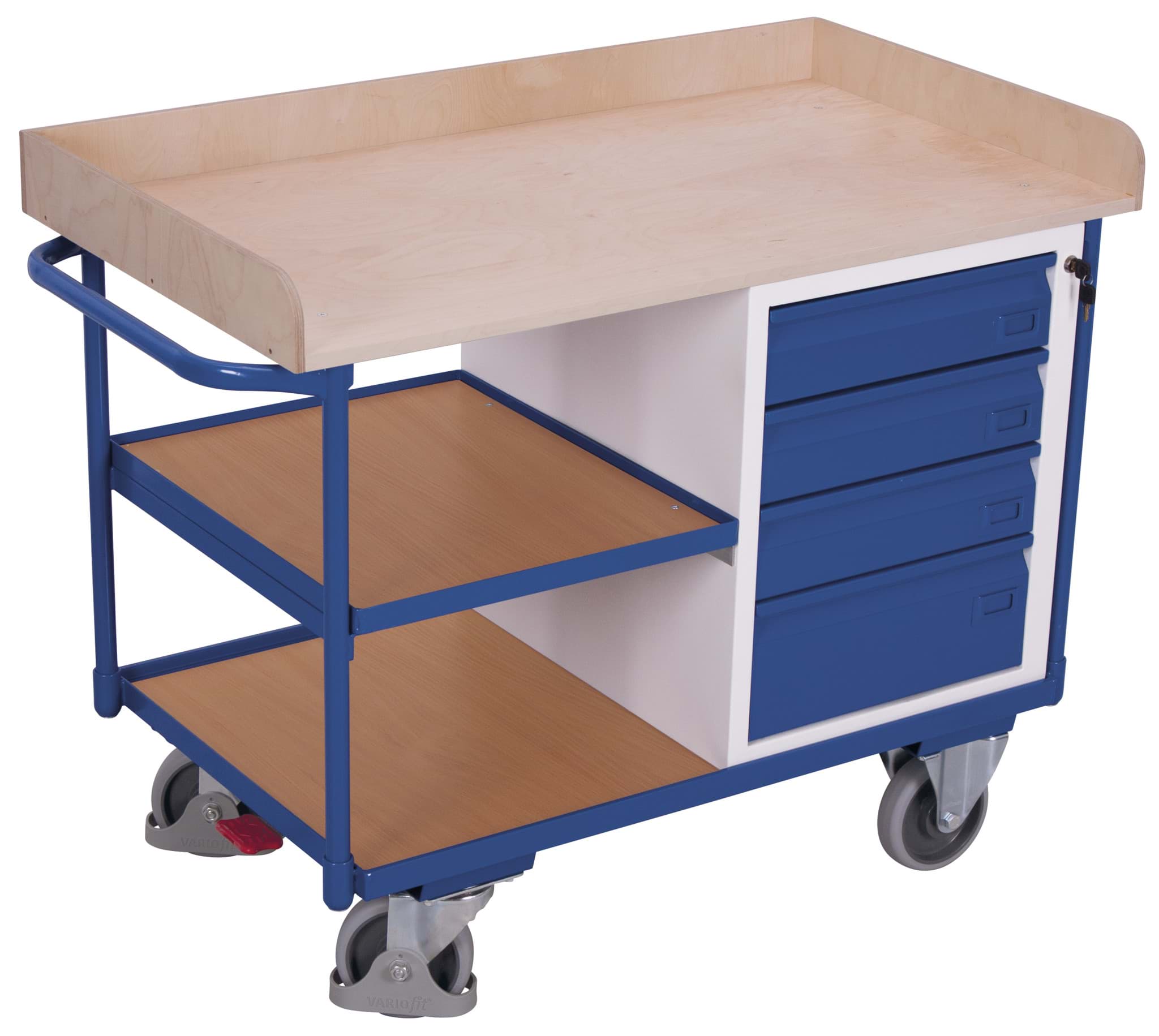 Werkstattwagen, 3 Ladeflächen 1220x640x955 mm BxTxH