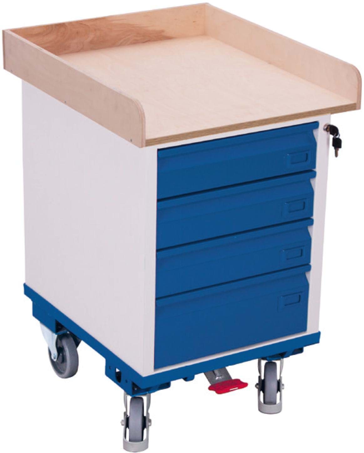 Werkstattwagen, 4 Schubladen 575x660x905 mm BxTxH