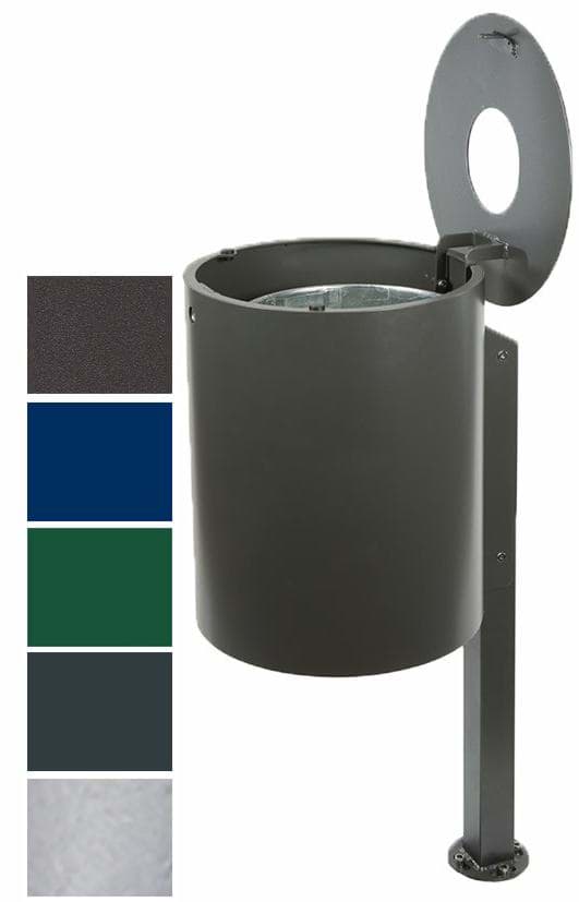 Abfallbehälter mit Pfosten, Inhalt 50 L, zum einbetonieren