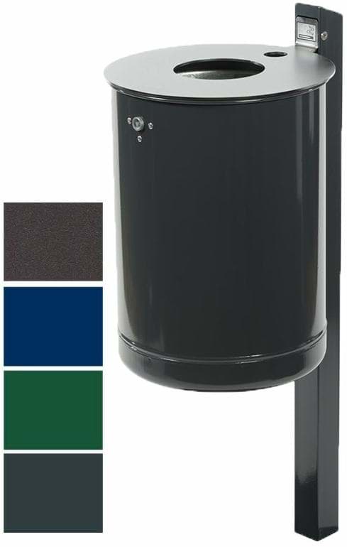 Abfallbehälter mit Pfosten, Inhalt 50 L, zum einbetonieren