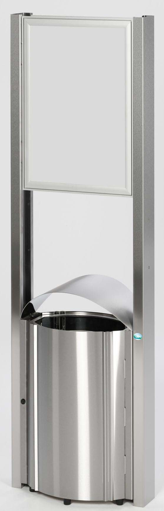 Abfallsammler Design Edelstahl 50 Liter Inhalt mit Werbeflächen