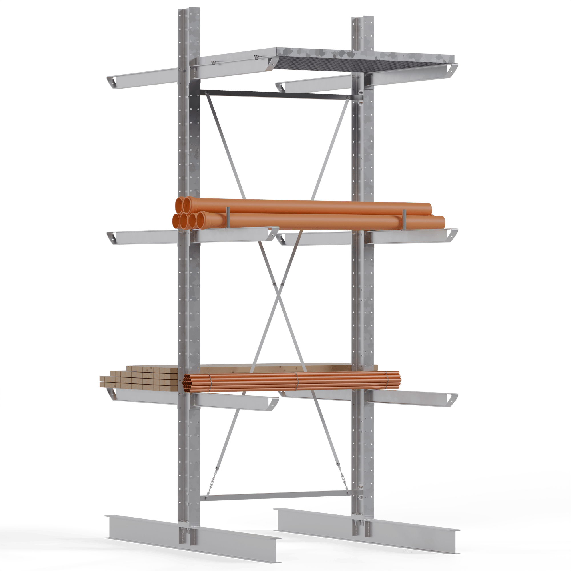 Kragarmregal Grundregal, doppelseitig, 4000x1500mm HxB
