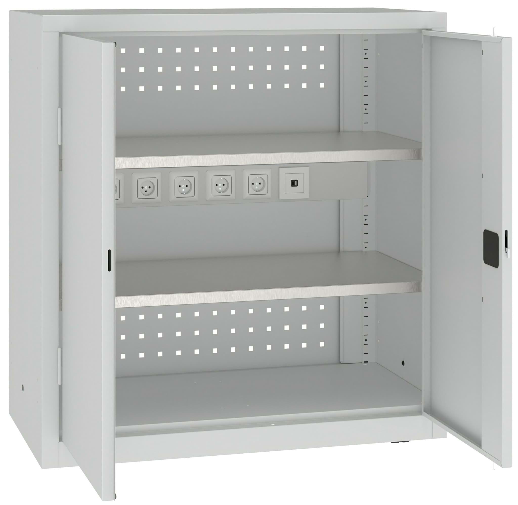 Mehrzweckschrank mit Steckdosen, 1040x1000x500 mm HxBxT, MSWV 110/5-35