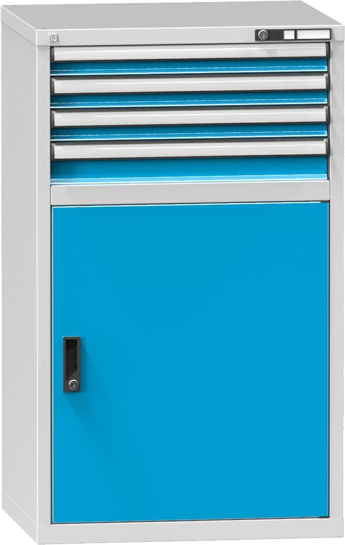 Schubladenschrank, 4 x Schublade, 1 x Türe, 1215x731x630 mm HxBxT