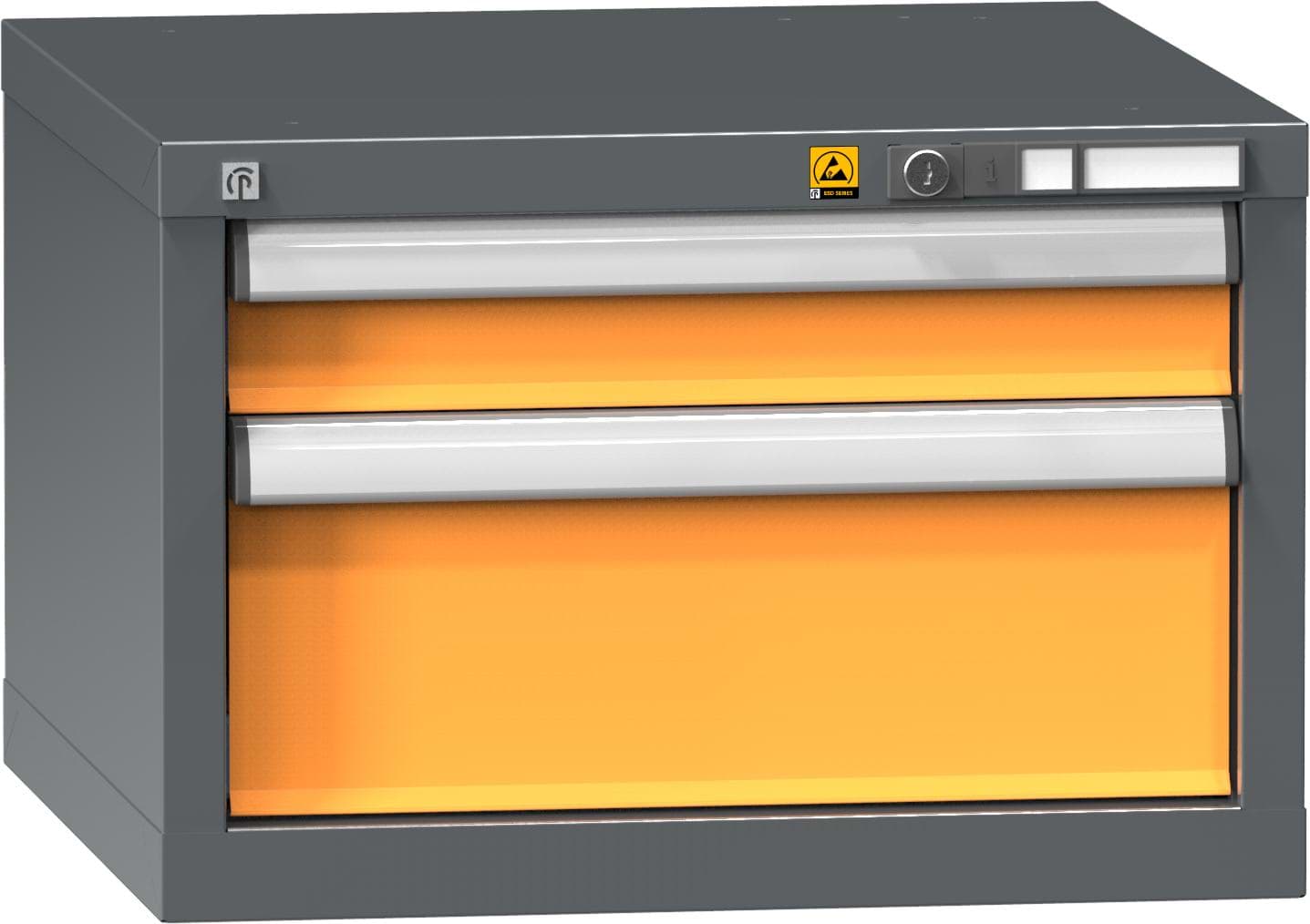 ESD-Schubladenschrank, 2 x Schublade, 390x578x600 mm HxBxT