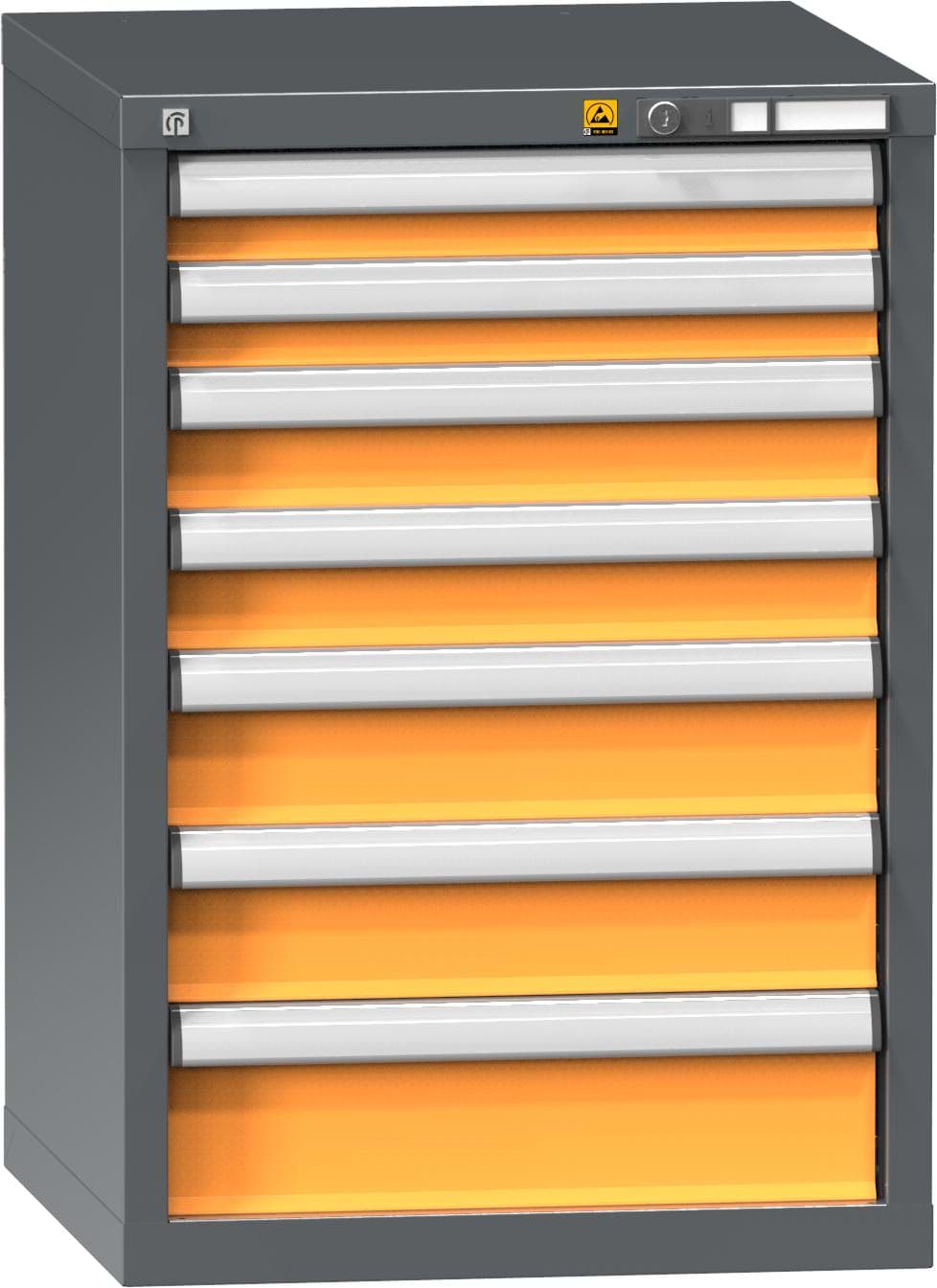 ESD-Schubladenschrank, 7 x Schublade, 840x578x600 mm HxBxT