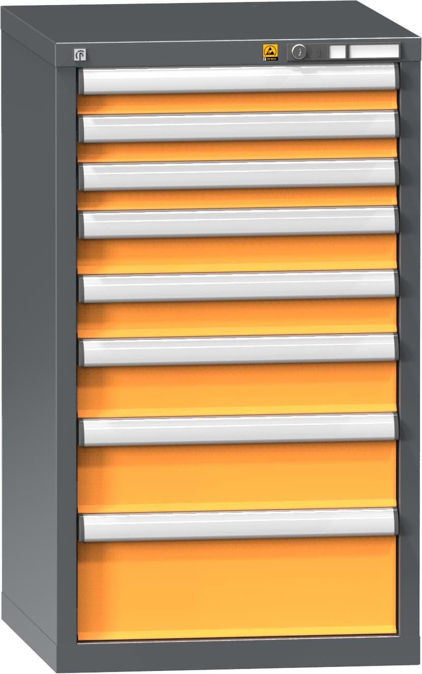 ESD-Schubladenschrank, 8 x Schublade, 990x578x600 mm HxBxT
