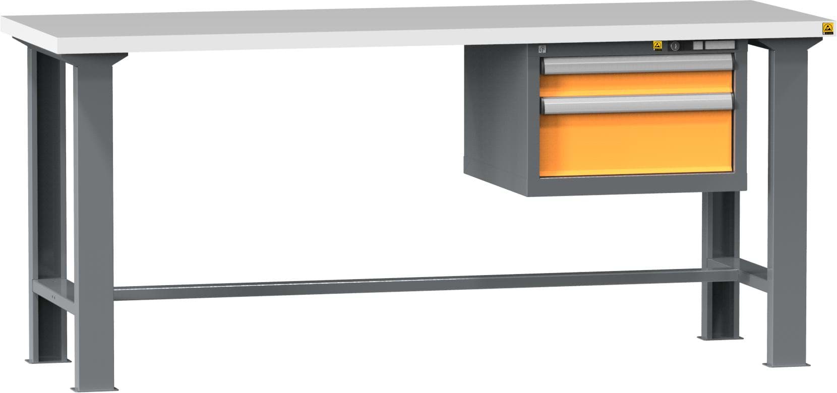 ESD-Werkbank mit Schubladenblock 880x2500x685 mm HxBxT