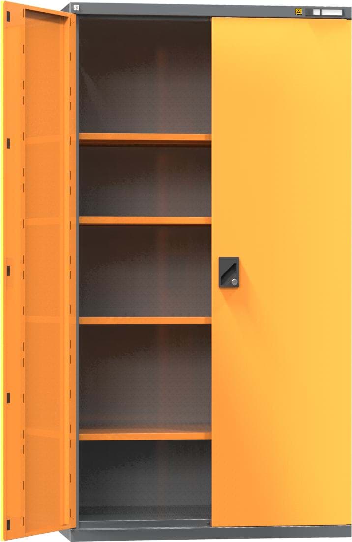 ESD-Flügeltürenschrank mit Vollblechtüren 1950x1044x625 mm HxBxT