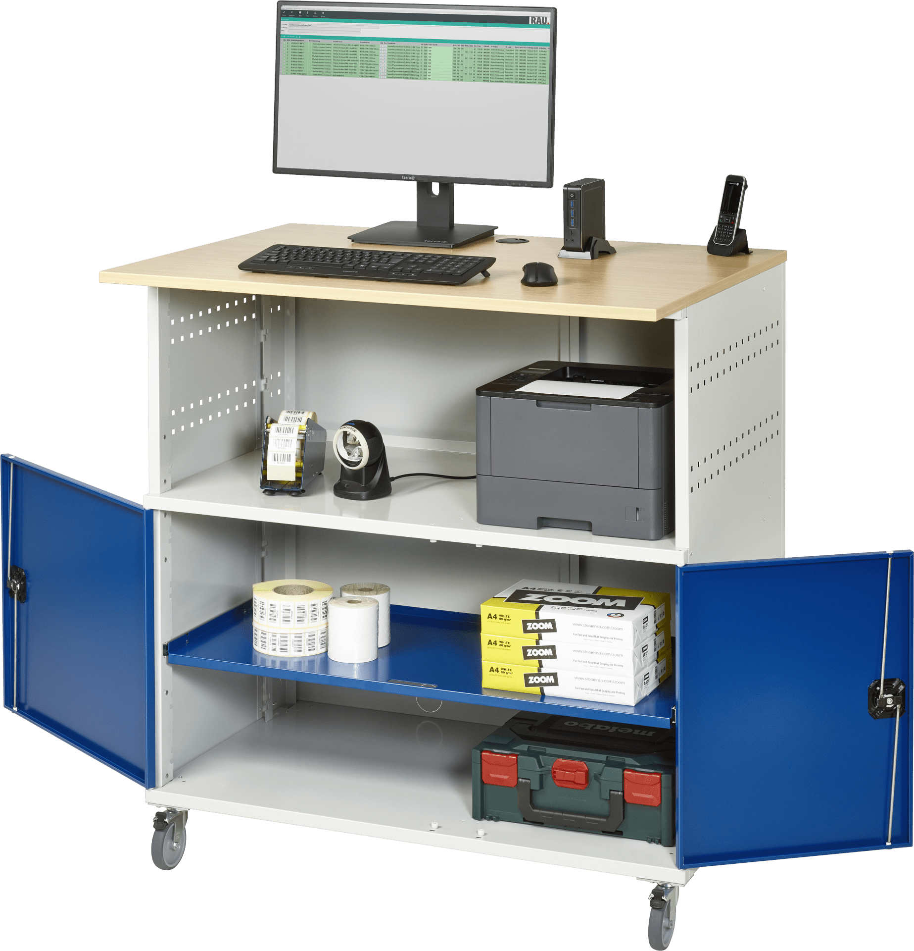 Computer-Tisch - Modell 1022, B 1100 x T 790 x H 1180 mm  