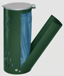 Bild von Abfallbehälter mit Klapptür für 110 Liter Säcke, moosgrün
