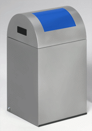 Bild von Wertstoffsammelgerät WSG 40 R Korpus silber, Einwurfklappe enzianblau