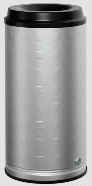 Bild von Stand-Abfallbehälter Alu-eloxiert, 20 Liter, 250x500 mm ØxH