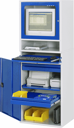 Bild von Computer-Schrank - Modell 66, B 650 x T 520 x H 1770 mm