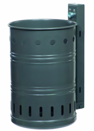 Bild von Wand-Abfallbehälter, Inhalt 35 Liter, feuerverzinkt, zur Wandbefestigung

