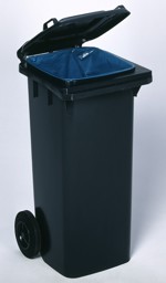 Bild von Mülltonne Kunststoff 120 l, Farbe anthrazitgrau