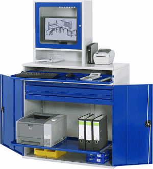 Bild von Computer-Schrank - Modell 66, B 1100 x T 520 x H 1770 mm