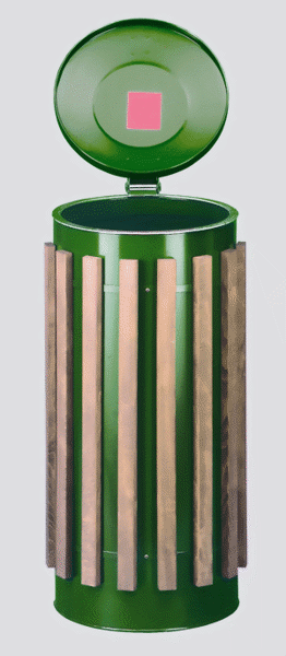 Bild von Abfallsammler mit Doppeltüre, Farbe grün, für 110 Liter Abfallsäcke
