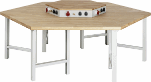 Bild von Werkbank Modell 4000, 2700x2340x840 mm BxTxH, Buche-Massiv-Platte 40 mm