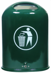 Bild von Wand-Abfallbehälter mit Bodenentleerung, Inhalt 45 Liter, verzinkt, zur Wandbefestigung
